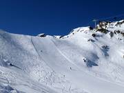 Zwarte Schmuggelaarsafdaling bij de Weißseejochbahn