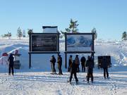Pistekaart en pistebewegwijzering in het skigebied Tandådalen/Hundfjället