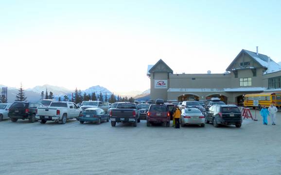 Nationaal Park Jasper: bereikbaarheid van en parkeermogelijkheden bij de skigebieden – Bereikbaarheid, parkeren Marmot Basin – Jasper