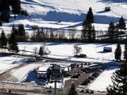 Langlaufloipes bij het dalstation in Pera di Fassa