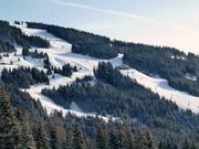 Uitzicht op de pistes bij de Magic 6er