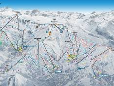 Pistekaart Les Sybelles – Le Corbier/La Toussuire/Les Bottières/St Colomban des Villards/St Sorlin/St Jean d’Arves