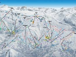 Pistekaart Les Sybelles – Le Corbier/La Toussuire/Les Bottières/St Colomban des Villards/St Sorlin/St Jean d’Arves