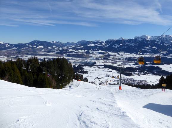 Uitzicht vanaf het middenstation over de Allgäu