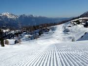 Perfecte pistepreparatie in het skigebied Vogel