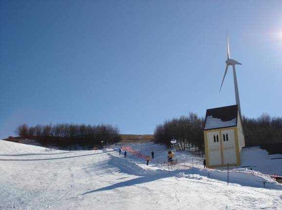 Uitzicht op de piste op de Fröttmaninger Berg