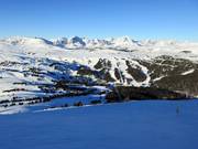 Uitzicht op de pistes bij de Wawa Chair