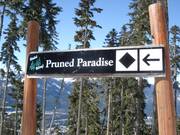 Bewegwijzering van een afdaling