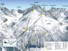 Pistekaart Grands Montets – Argentière (Chamonix)