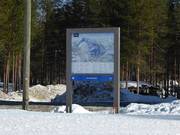 Pistekaart in het skigebied