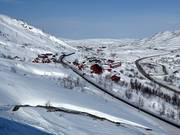 Uitzicht op de accommodaties in Riksgränsen