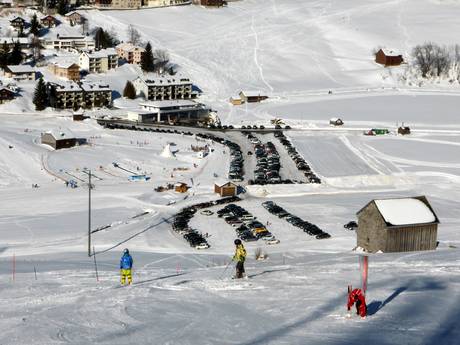 Appenzeller Alpen: bereikbaarheid van en parkeermogelijkheden bij de skigebieden – Bereikbaarheid, parkeren Wildhaus – Gamserrugg (Toggenburg)