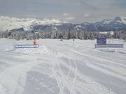 Start van de 5,5 km lange, zeer eenvoudige verbindingspiste tussen de Mont Bisanne en Crest Voland