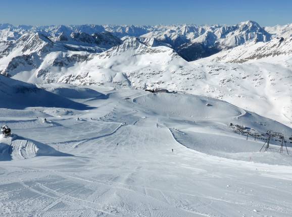 Rode piste bij de Gletscher Jet