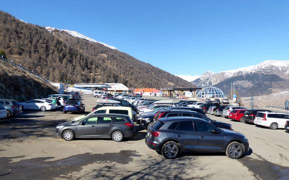 Obervinschgau: bereikbaarheid van en parkeermogelijkheden bij de skigebieden – Bereikbaarheid, parkeren Watles – Mals (Malles Venosta)