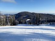 Start van de pistes vanaf het bergstation van de Schwaigbahn