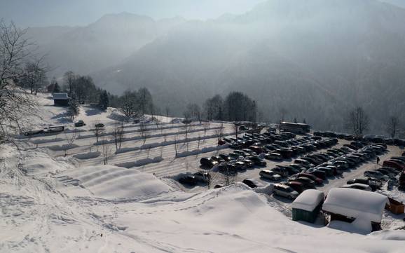 Bodensee-Vorarlberg: bereikbaarheid van en parkeermogelijkheden bij de skigebieden – Bereikbaarheid, parkeren Laterns – Gapfohl
