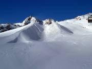 De halfpipe is alleen in de diepe winter in gebruik.
