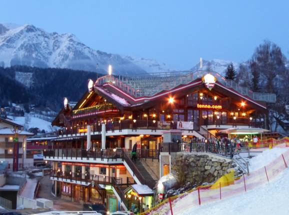 Daar boven op die berg apres ski