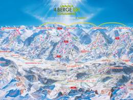 Pistekaart Schladming – Planai/Hochwurzen/Hauser Kaibling/Reiteralm (4-Berge-Skischaukel)
