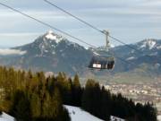 Uitzicht vanaf het skigebied naar Grünten.