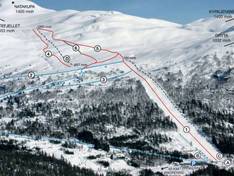 Pistekaart Stryn Skisenter