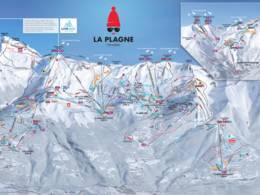 Pistekaart La Plagne (Paradiski)