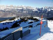 Het uitzicht vanaf de Prodkamm over de Walensee op de markante toppen van de Kurfürsten