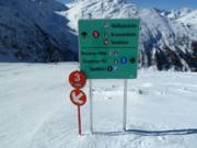 Duidelijke bewegwijzering in het skigebied