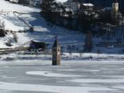 De gezonken kerktoren in de Reschensee