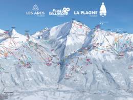 Pistekaart Les Arcs/Peisey-Vallandry (Paradiski)