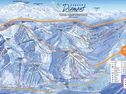Pistekaart Espace Diamant – Les Saisies/Notre-Dame-de-Bellecombe/Praz sur Arly/Flumet/Crest-Voland