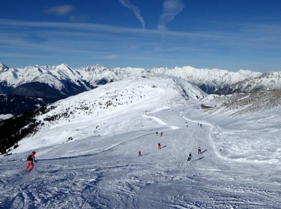 Uitzicht over het skigebied Hochzeiger