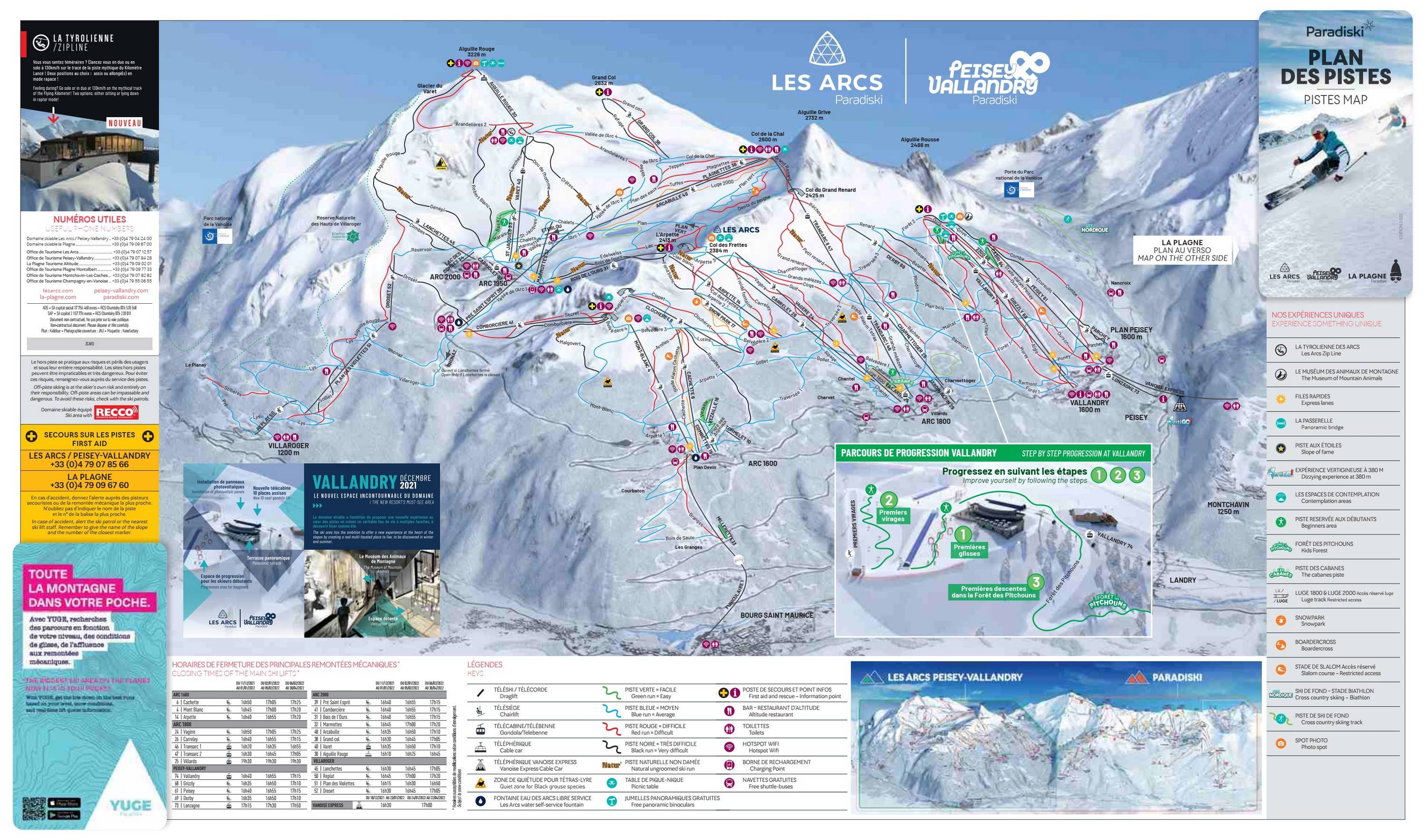 Piste Map Les Arcs Pistekaart Les Arcs/Peisey-Vallandry (Paradiski)