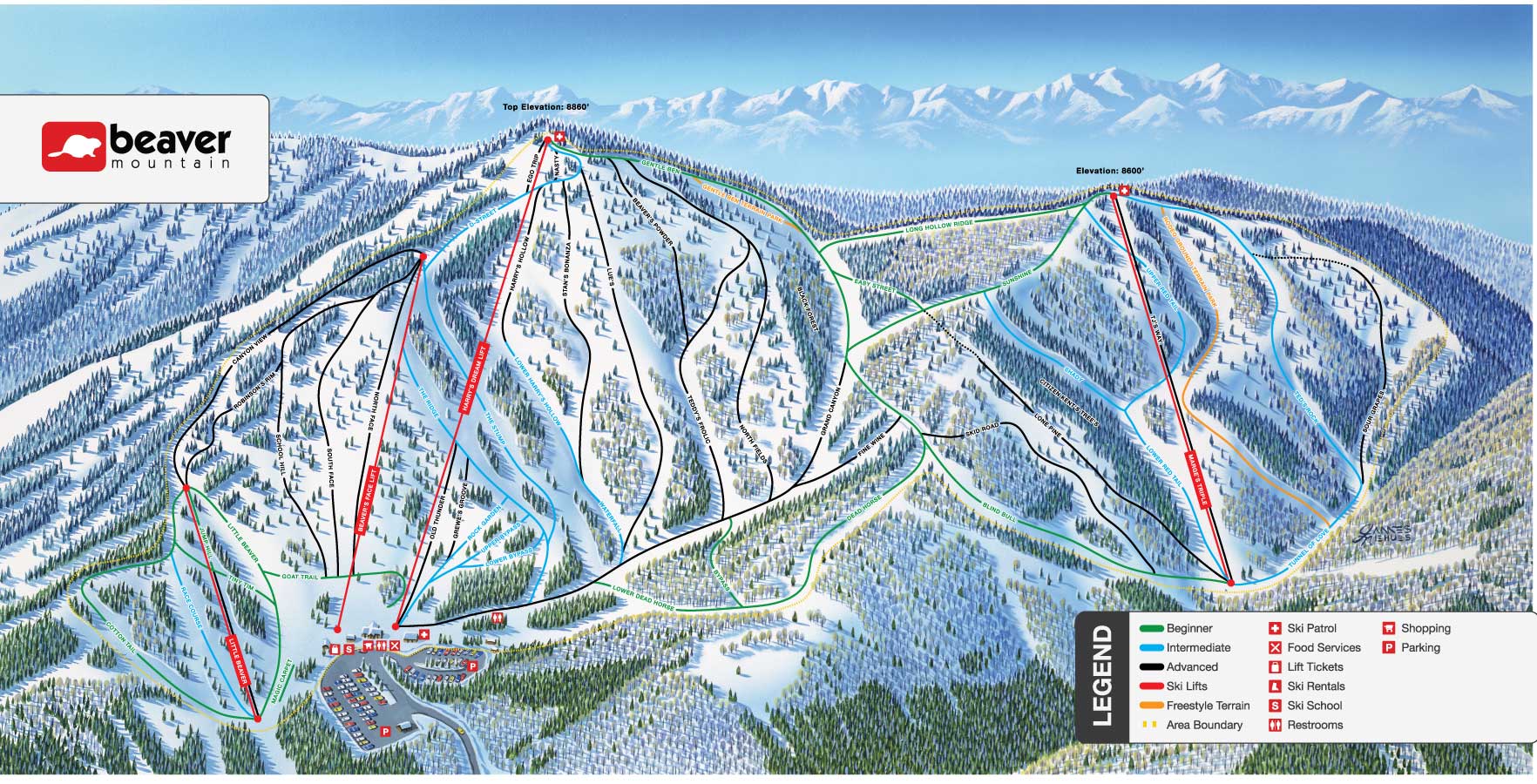Beaver Creek Ski Map Pistekaart Beaver Mountain