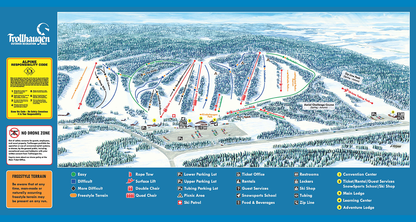 Pistekaart Trollhaugen